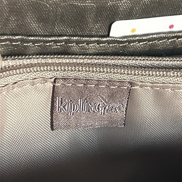 New Kipling Zuma Metallic Pewter Croc Embossed Crossbody Travel Organizer - Picture 8 of 13